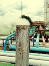 Boiler smoke, smoke, water vapor, white Royalty Free Stock Photo