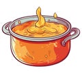 Boiling cauldron of soup