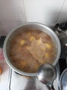 Boiling dish sweet javanese potato porridge Royalty Free Stock Photo