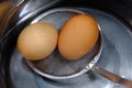 Boiling eggs.