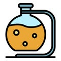 Boiling flask icon color outline vector Royalty Free Stock Photo
