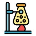Boiling flask icon color outline vector Royalty Free Stock Photo