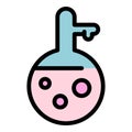 Boiling flask icon color outline vector Royalty Free Stock Photo