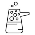 Boiling flask icon outline vector. Chemistry experiment