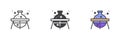Boiling flask on a stand different style icon set