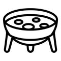 Boiling fondue icon outline vector. Cheese cooking