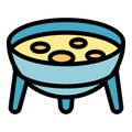 Boiling fondue icon vector flat