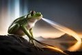 Boiling Frog, A Frog Being Slowly Boiled Alive. Not Real Image . Generative AI Royalty Free Stock Photo