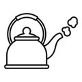 Boiling kettle icon, outline style