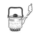 Boiling kettle sketch vector illustration