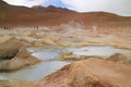 Boiling Mud Lakes of Sol de Manana or the Morning Sun Geothermal Field in Potosi Department of Bolivia, South America Royalty Free Stock Photo