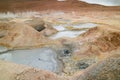 Boiling Mud Lakes in Sol de Manana or the Morning Sun Geothermal Field, Potosi Department of Bolivia Royalty Free Stock Photo