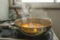 Boiling pot of Chraime, a traditional sephardic north African soup Royalty Free Stock Photo