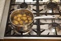 Boiling potatoes on the stove