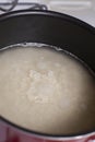 Boiling Rice In Huge Pot Royalty Free Stock Photo