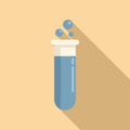 Boiling test tube icon flat vector. Lab research