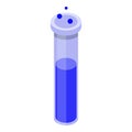 Boiling test tube icon, isometric style