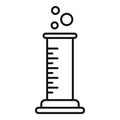 Boiling test tube icon outline vector. Blood quality