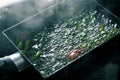 Boiling water with chili pepper in pan on electric stove in kitchen, hot water with bubbles and steam Royalty Free Stock Photo