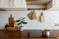 Boiling water in a cooking pot an a pan on a induction stove in the modern white kitchen Royalty Free Stock Photo