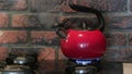 Boiling water in a gas kettle