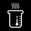 Boiling water icon vector. Glass with hot water. On black background Royalty Free Stock Photo