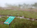 Boiling Water Warning Sign at Geyser Area Royalty Free Stock Photo