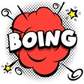 boing Comic bright template with speech bubbles on colorful frames