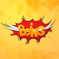 Boing comics sound effect with halftone pattern on yellow Royalty Free Stock Photo