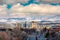Boise City skyline winter with snow