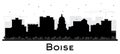 Boise Idaho City Skyline Silhouette with Black Buildings Isolated on White. Vector Illustration. Boise USA Cityscape with Royalty Free Stock Photo