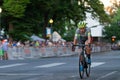 BOISE, IDAHO - JULY 13, 2019: Single rider at the Boise Twilight Criterium Royalty Free Stock Photo