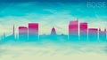 Boise Idaho Skyline City vector Silhouette. Broken Glass Abstract Textured. Banner Background Colorful Shape Composition.