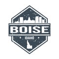 Boise Idaho Travel Stamp Icon Skyline City Design Stamp Vector City Seal.