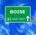 BOISE road sign against clear blue sky Royalty Free Stock Photo