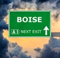 BOISE road sign against clear blue sky Royalty Free Stock Photo