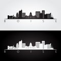 Boise USA skyline and landmarks silhouette