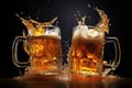 Boisterous Beer mug clashing. Generate Ai