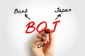 BOJ - Bank Of Japan acronym, business concept background