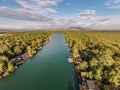 Bojana river and Ada Island in Ulcinj, Montenegro