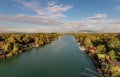 Bojana river and Ada Island in Ulcinj, Montenegro Royalty Free Stock Photo