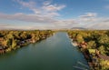 Bojana river and Ada Island in Ulcinj, Montenegro