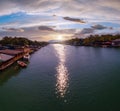 Bojana river delta and Ada Island in Ulcinj, Montenegro