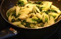 Bok Choy cooking in pan Royalty Free Stock Photo
