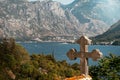 Boka Kotorska bay as seen from one of the church rooftops in Perast Royalty Free Stock Photo