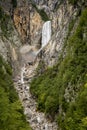 Boka waterfall in Slovenia Royalty Free Stock Photo