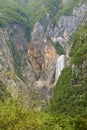 Boka waterfall, near the Soca River. Slovenia, Europe Royalty Free Stock Photo