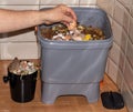 Bokashi is a process that converts food waste and similar organic matter into a soil amendment