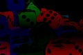 Abstract illustration with colorful game play dice