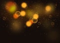 Bokeh Abstract Background with Glitter Lights. Bokeh lights at night, blurry shiny speckles. Vector illustration Royalty Free Stock Photo